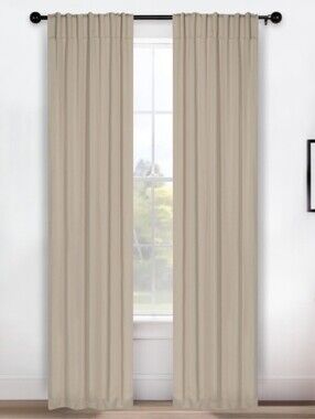 New with tags! Superior Set of 2 blackout back tab beige room darkening curtains